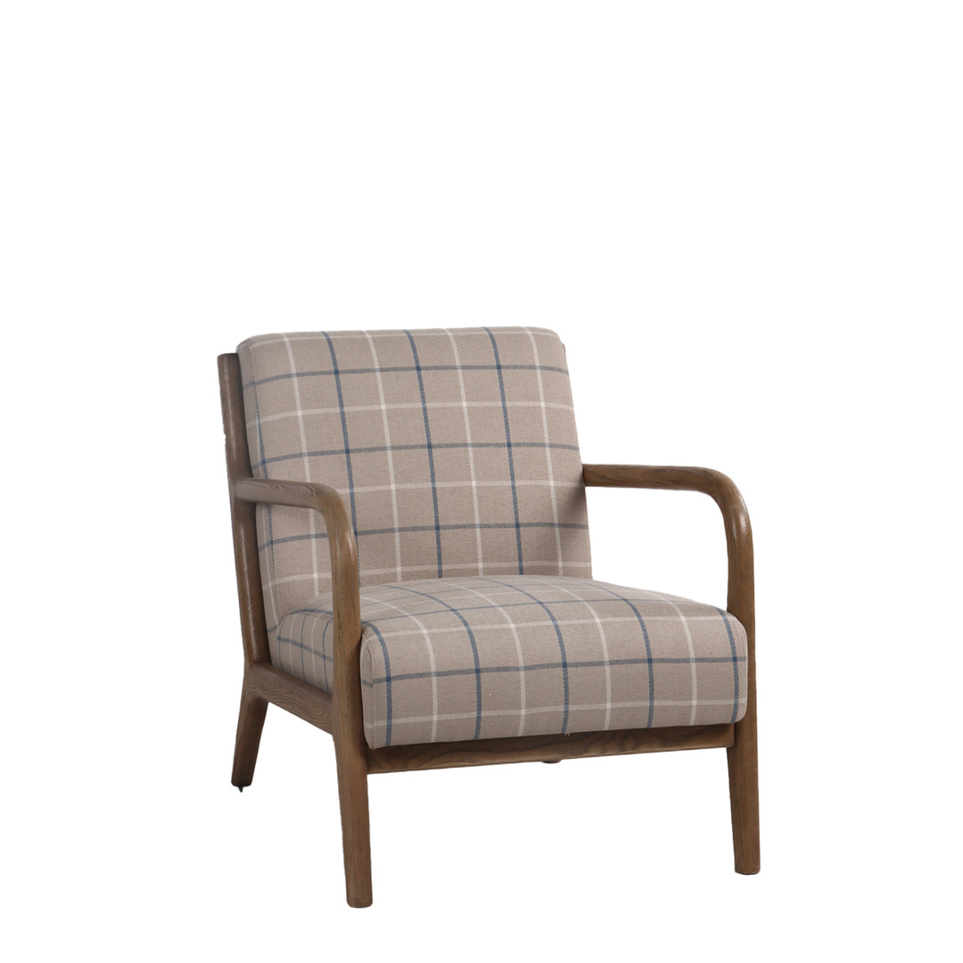 LUCA OCCASIONAL CHAIR -  COASTAL PLAID / HISTORY OAK image 0
